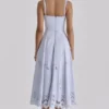 Tatiana Bluebell Lace + Cotton Broderie Anglais Midi Sommerkjoler