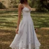 Tatiana Bluebell Lace + Cotton Broderie Anglais Midi Sommerkjoler