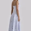 Tatiana Bluebell Lace + Cotton Broderie Anglais Midi Sommerkjoler
