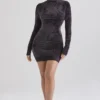 Taya Charcoal Chenille minikjole