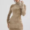 Taya Fawn Chenille minikjole