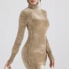 Taya Fawn Chenille minikjole