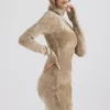 Taya Fawn Chenille minikjole
