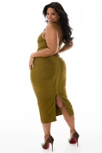 The OG Olive Midi Bandage Kjoler