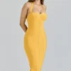 The Sculpt Orange Sherbet Midi Bandage Kjoler