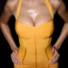 The Sculpt Orange Sherbet Midi Bandage Kjoler