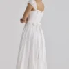 Thea hvit voile + broderie anglais maxikjole