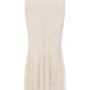 Therese Vintage kremfarget maxi-skjørt i blonder