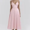 Tiffany Parisian Pink Satin A-Line Midi-kjoler