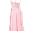 Tiffany Parisian Pink Satin A-Line Midi-kjoler