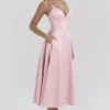 Tiffany Parisian Pink Satin A-Line Midi-kjoler