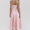 Tiffany Parisian Pink Satin A-Line Midi-kjoler