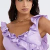 Tink Orchid Satin Ruffle Mini Kjoler