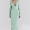 Titania Seafoam Sequin Maxi Aftenkjoler