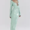Titania Seafoam Sequin Maxi Aftenkjoler