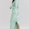 Titania Seafoam Sequin Maxi Aftenkjoler