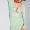 Titania Seafoam Sequin Maxi Aftenkjoler