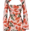 Toira Rose-korsettkjol med drapering og blomstertrykk