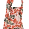 Toira Rose-korsettkjol med drapering og blomstertrykk