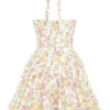 Valentia Ivory Meadow Print Cotton Halter Mini Kjoler