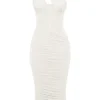 Valentina elfenbensfarget asymmetrisk midi-kjol
