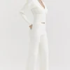 Vanna Off White bomullsstrikkede bukser