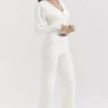Vanna Off White bomullsstrikkede bukser