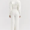 Vanna Off White bomullsstrikkede bukser