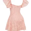 Verity Perfectly Pink blomstret blonderminikjole