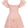 Verity Perfectly Pink blomstret blonderminikjole