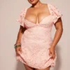 Verity Perfectly Pink blomstret blonderminikjole