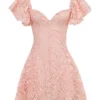 Verity Perfectly Pink blomstret blonderminikjole
