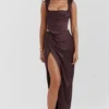 Vesper Rich Brown Maxi Skjørt