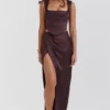 Vesper Rich Brown Maxi Skjørt