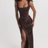 Vesper Rich Brown Maxi Skjørt