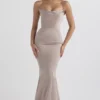 Violette Mushroom Satin Fishtail Aftenkjoler
