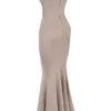 Violette Mushroom Satin Fishtail Aftenkjoler