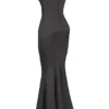 Violette Shadow Satin Fishtail-aftenkjole