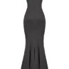 Violette Shadow Satin Fishtail-aftenkjole