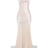 Vittoria Champagne Chiffon gulvlengde aftenkjole