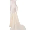 Vittoria Champagne Chiffon gulvlengde aftenkjole
