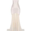 Vittoria Champagne Chiffon gulvlengde aftenkjole