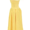 Vivien Apricot Cotton Midi Sommerkjoler