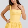 Vivien Apricot Cotton Midi Sommerkjoler