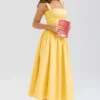 Vivien Apricot Cotton Midi Sommerkjoler