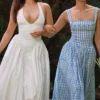 Vivien Regatta Blue Gingham Midi Sommerkjoler