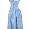 Vivien Regatta Blue Gingham Midi Sommerkjoler