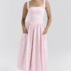 Vivien Strawberry Shortcake Gingham Midi Sommerkjoler
