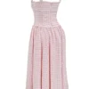 Vivien Strawberry Shortcake Gingham Midi Sommerkjoler