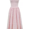 Vivien Strawberry Shortcake Gingham Midi Sommerkjoler